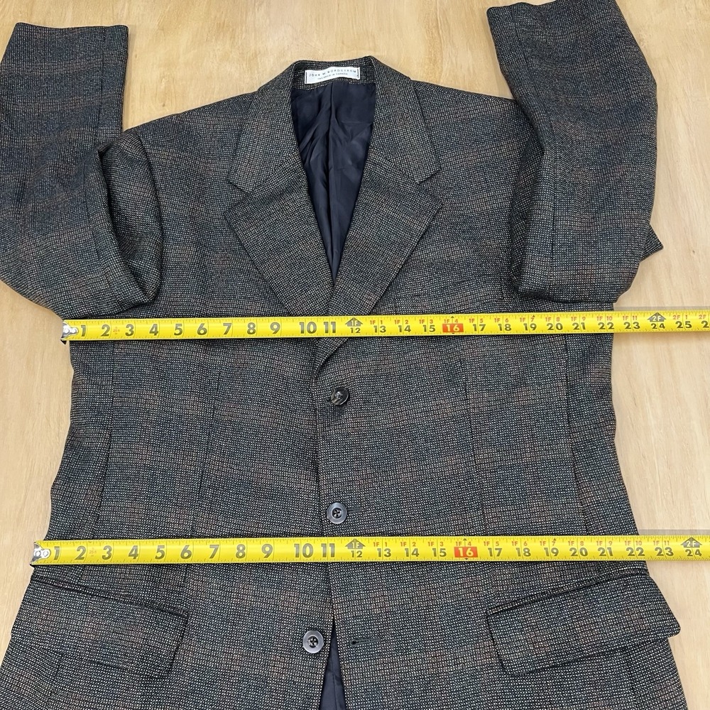 John W. Nordstrom Australian Merino Blazer Mens 42R Shoulder Pads 3 Button - Picture 8 of 12
